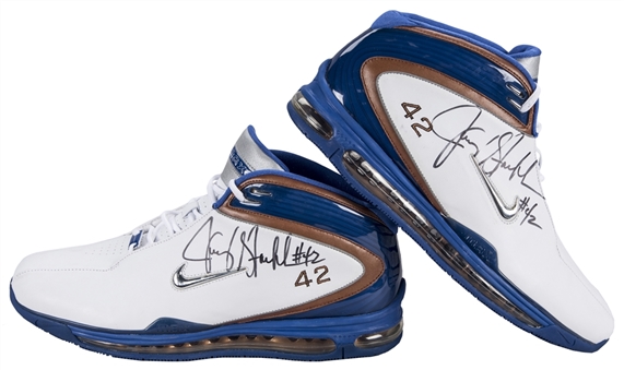 2002 Jerry Stackhouse Game Issued & Signed Washington Wizards Nike Sneakers (Player LOA & JSA)